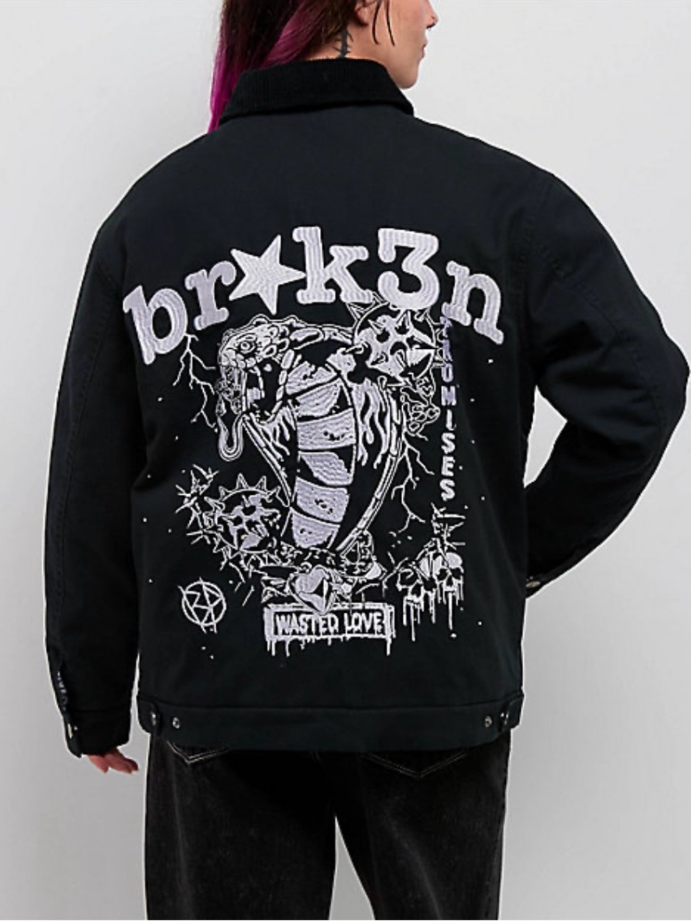 💔 broken promises — wasted love black work jacket — unisex 💔